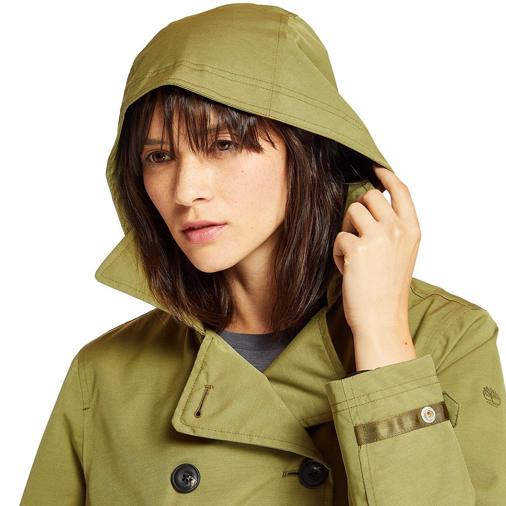 Abrigos Timberland Mujer Classic Waterproof Trench Verde Oliva - Chile SZT-346210